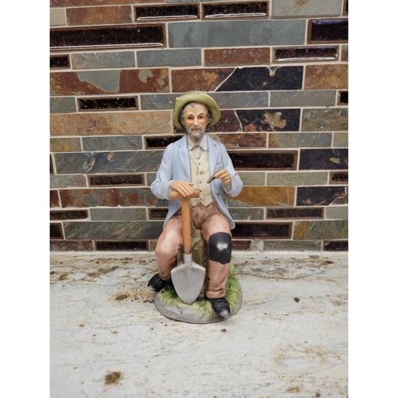 Vintage Farm Man Homco 1433 Figurine, Home Interiors, Old Country Man - Picture 1 of 4
